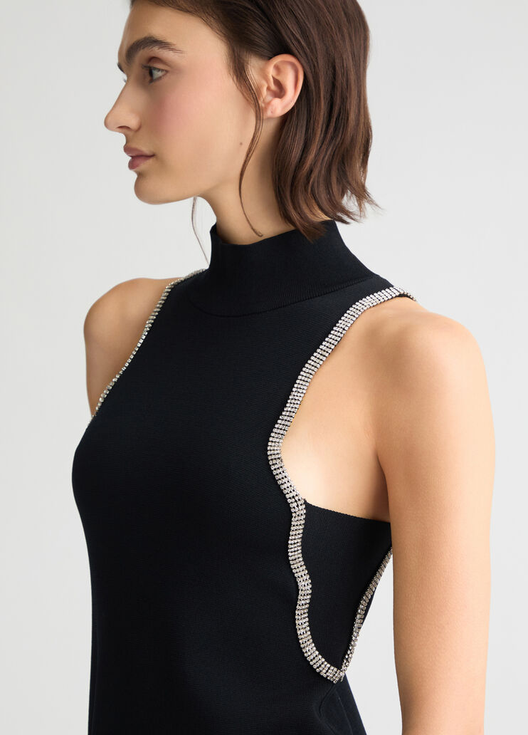 Knit dress with rhinestones black Liu Jo - large image number 2 Knit dress with rhinestones black Liu Jo - large image number 2