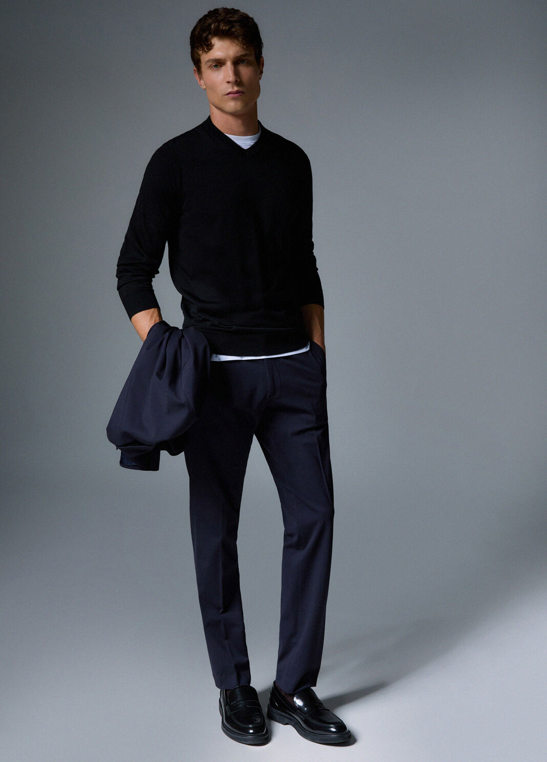 V-neck sweater in merino wool black Liu Jo - large image number 3