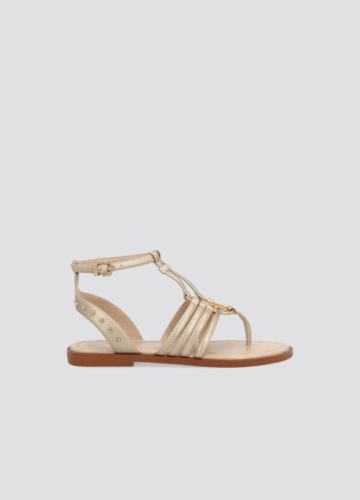 T-bar sandals with logo platinum Liu Jo - large image number 0 T-bar sandals with logo platinum Liu Jo - large image number 0