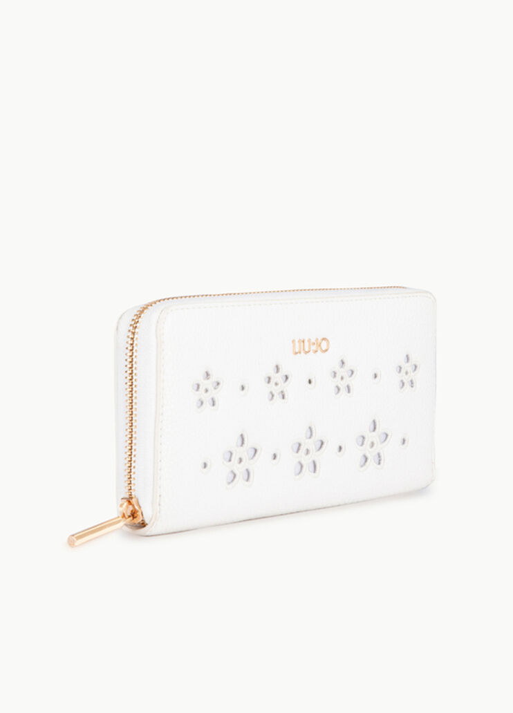 Portafoglio con ricami sangallo Bianco lana Liu Jo - large image number 1
