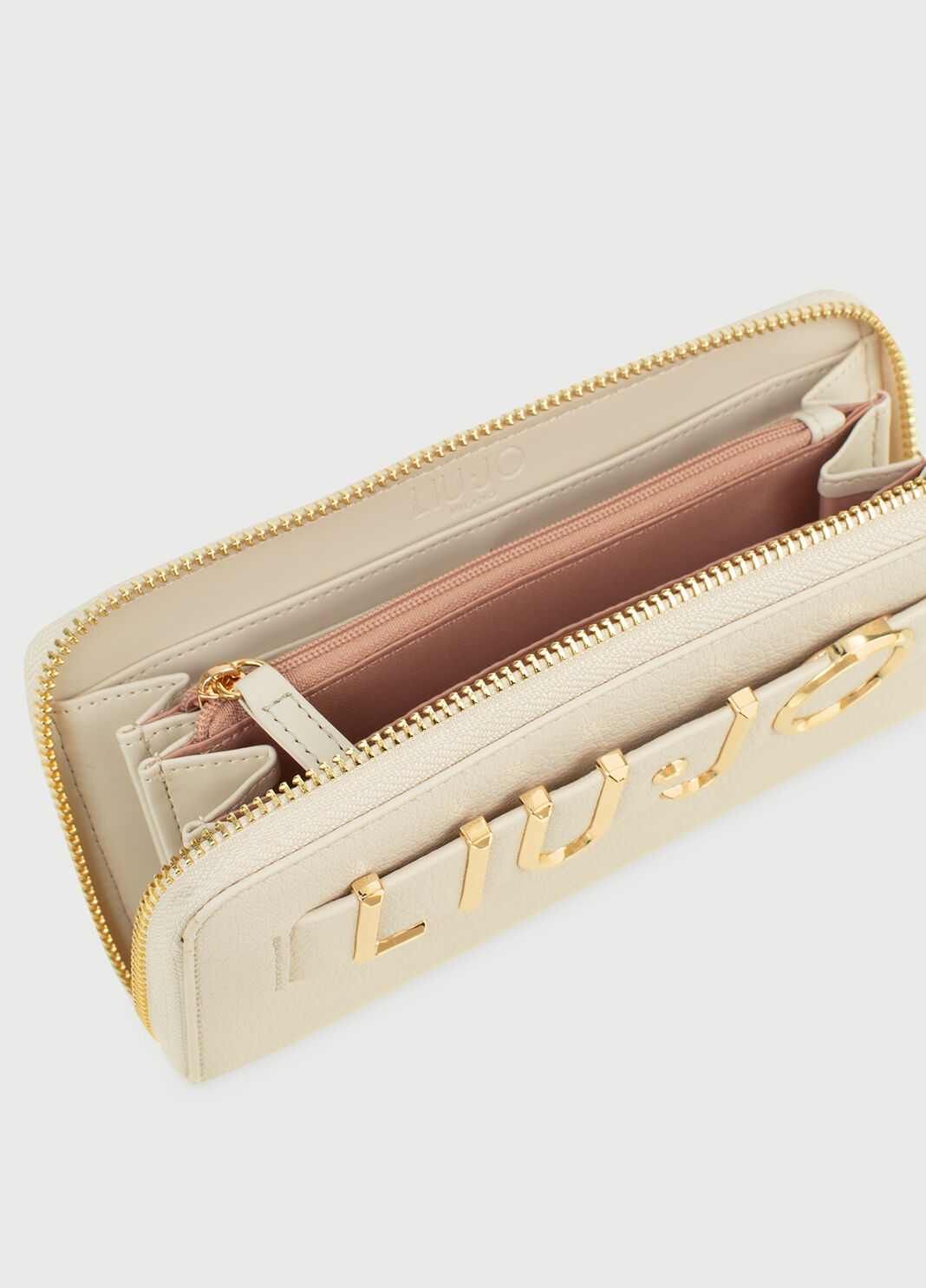Large wallet with logo champagne Liu Jo - large image number 3