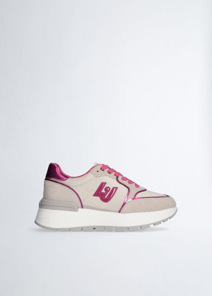 Zapatillas con plataforma de ante y nailon beige Liu Jo - medium