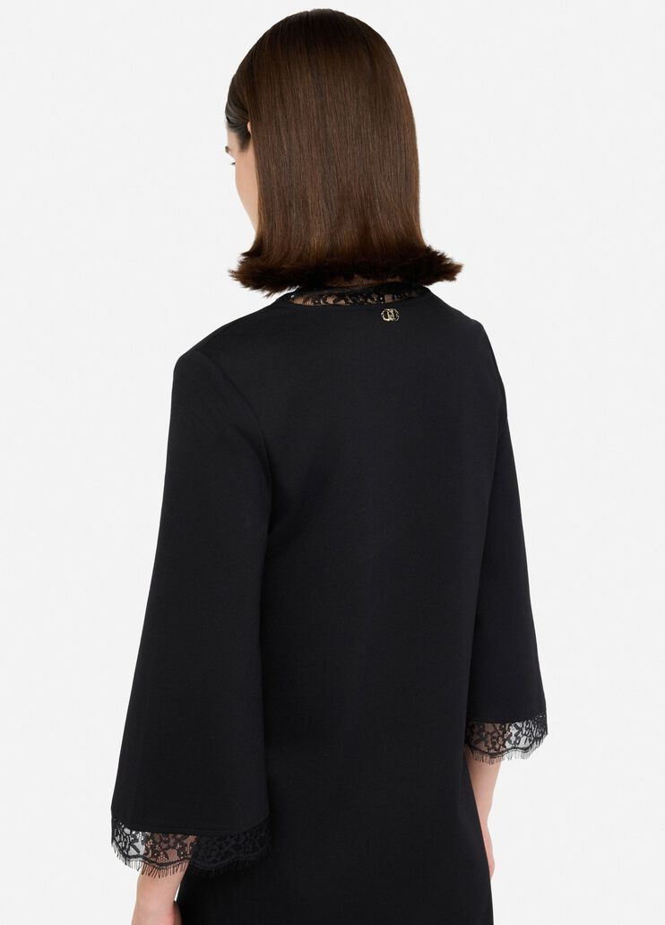 Short dress with lace details black Liu Jo - large image number 4
