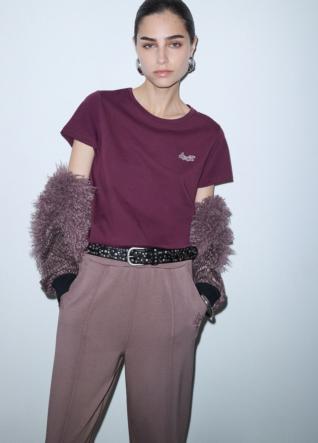 T-shirt avec logo aubergine Liu Jo - large image number 2