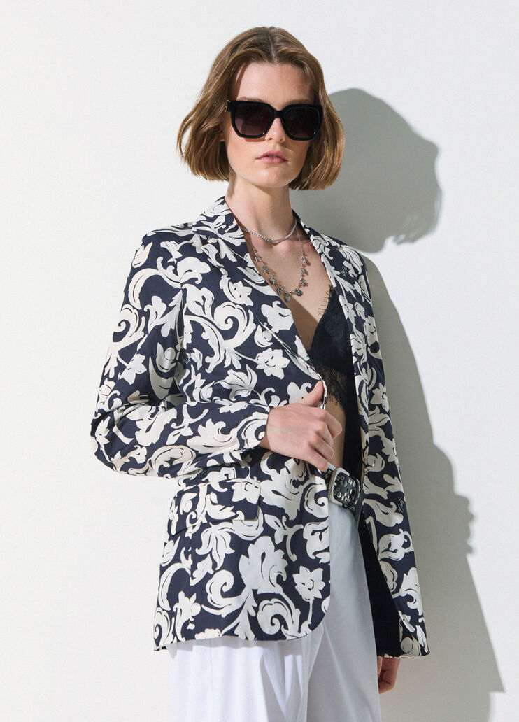 Poplin blazer black and white Liu Jo - medium