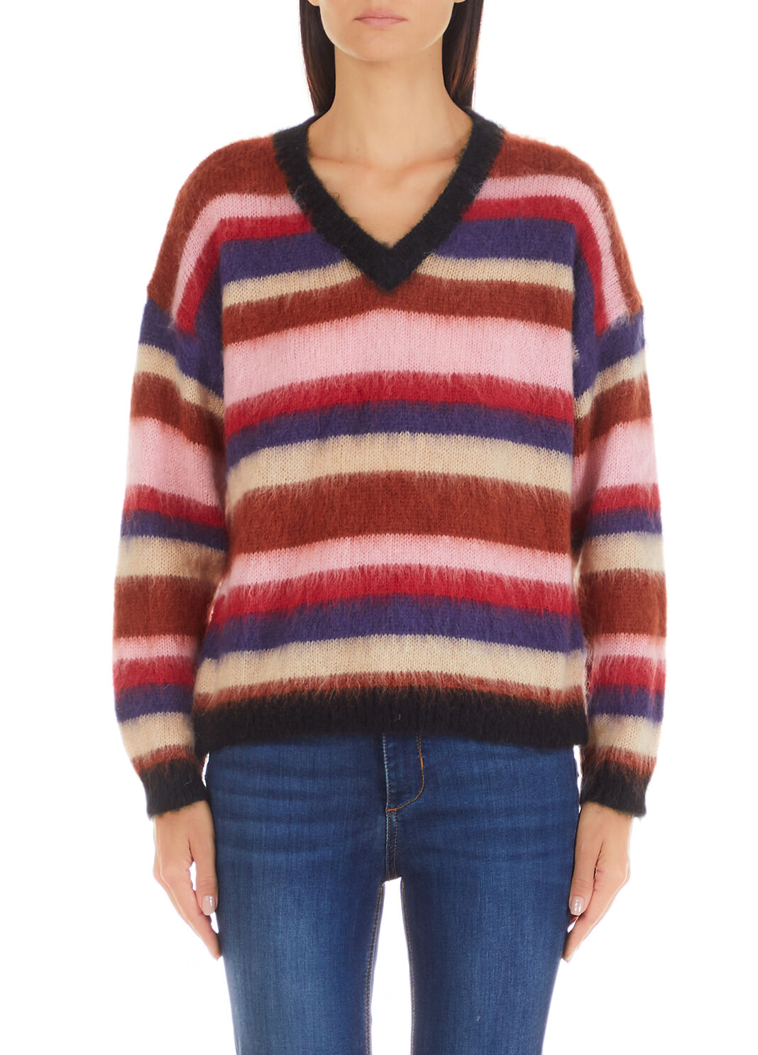 Pull en mohair m&eacute;lang&eacute; rayures Liu Jo - large image number 0