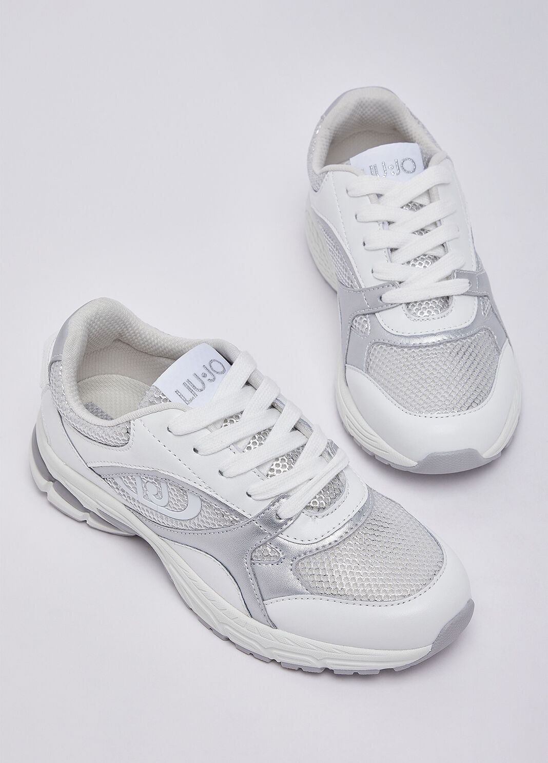 Sneaker aus metallisiertem Mesh Wei&szlig; Liu Jo - large image number 7
