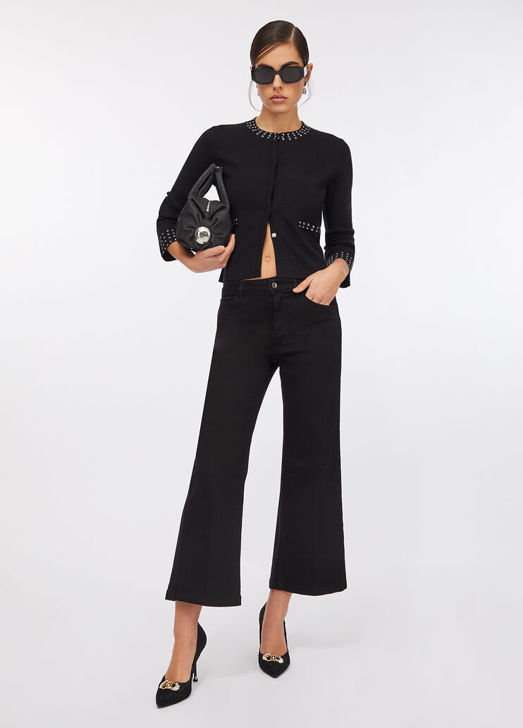 Jeans flare cropped Liu Jo Better denim nero Liu Jo - medium