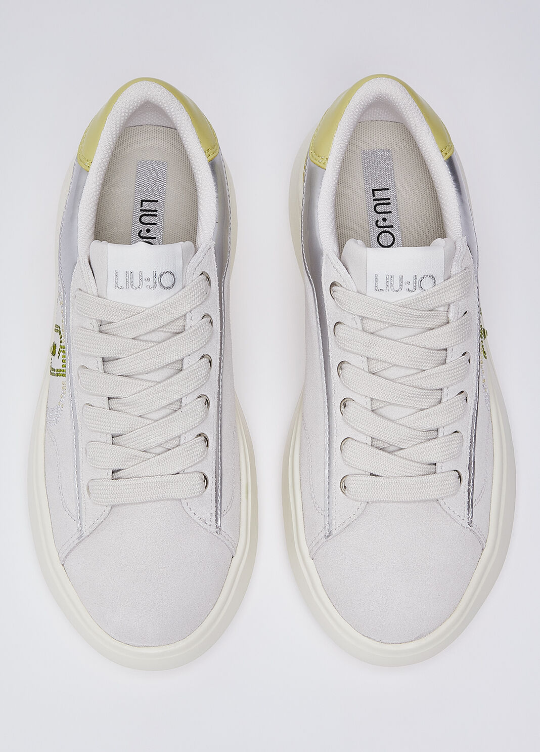 Sneakers en daim avec strass blanc cass&eacute; Liu Jo - large image number 3