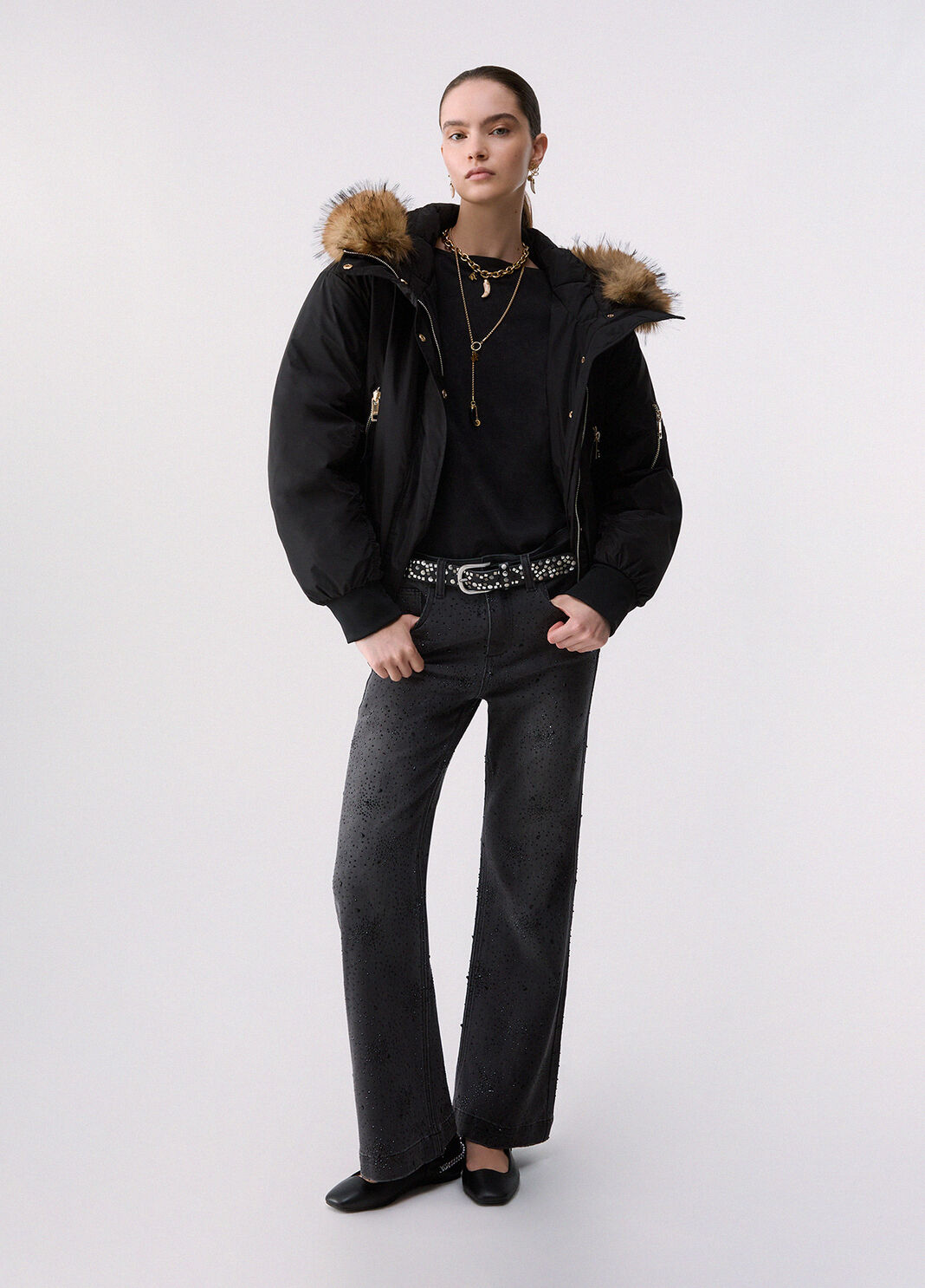 Hooded Bomber Jacket black Liu Jo - large image number 5