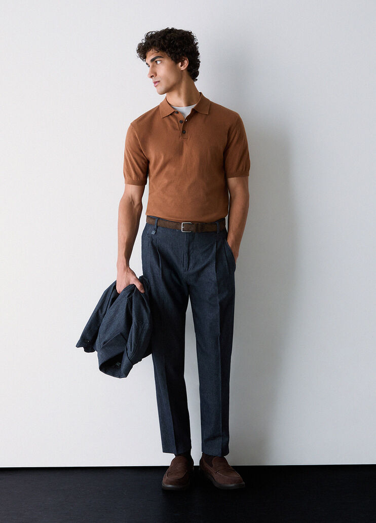 Polo shirt in cotton and silk brown Liu Jo - medium