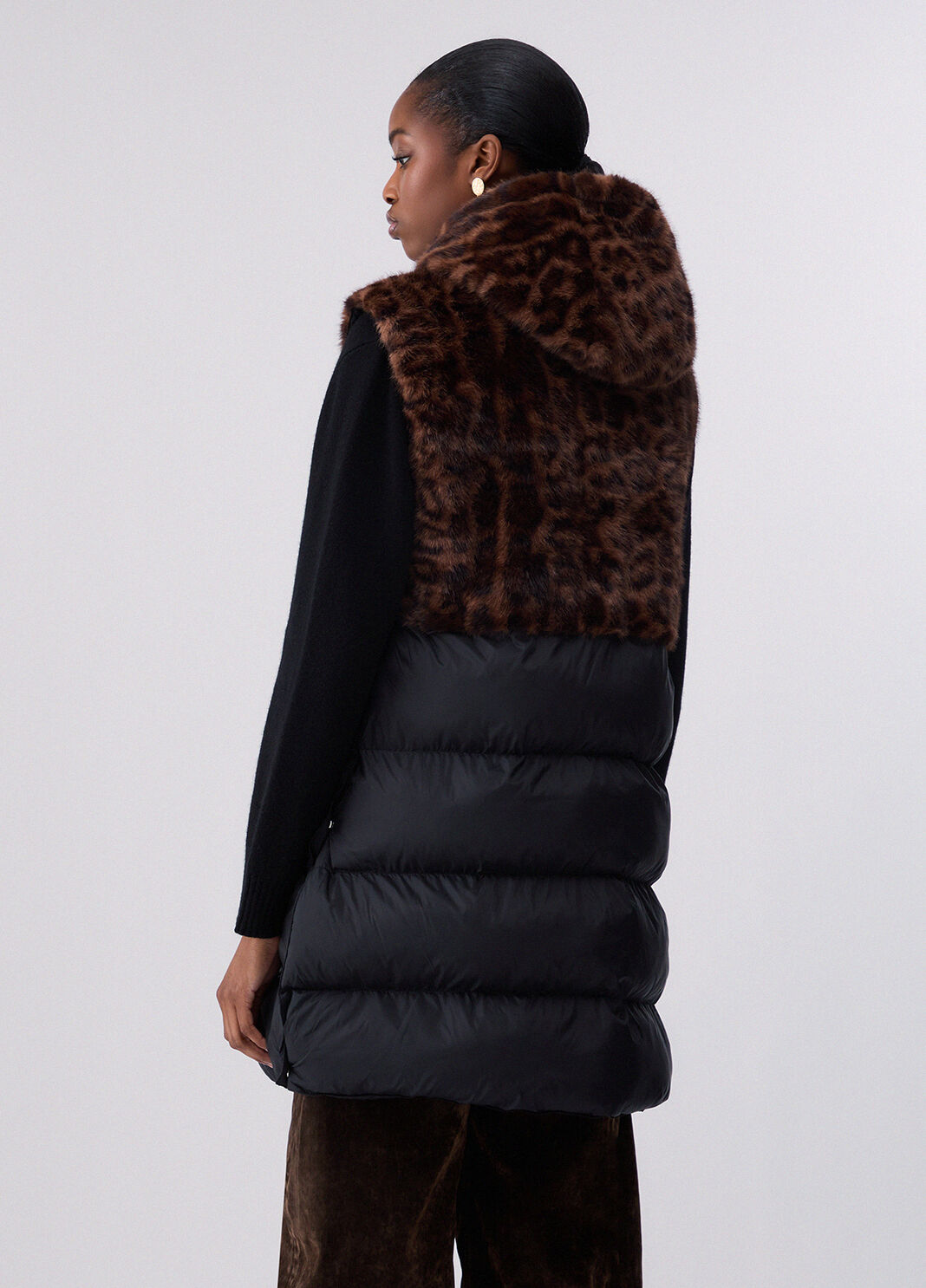 Gilet mit Tiermuster und Kapuze Schwarz/Animal Liu Jo - large image number 1