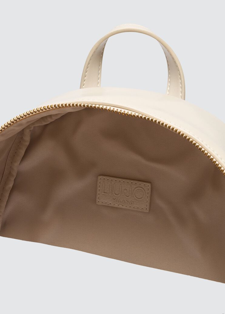 Backpack with logo and chain cream Liu Jo - large image number 6