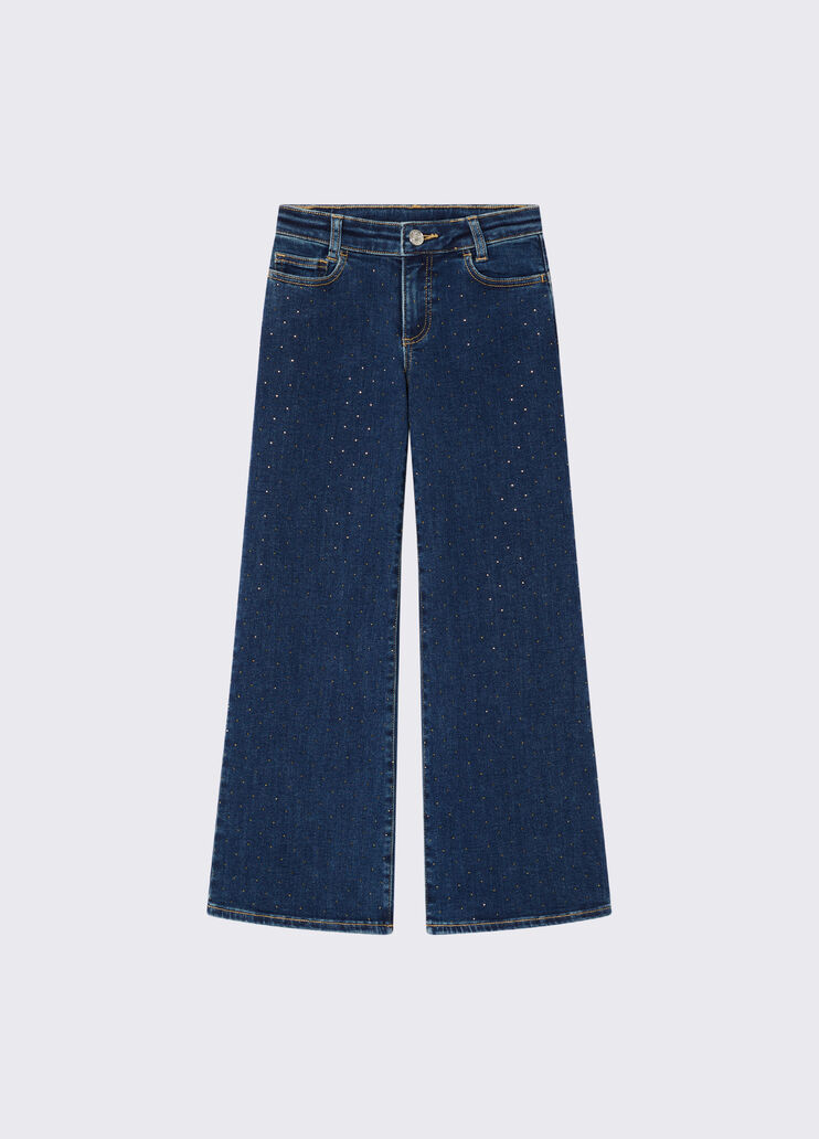 Straight jeans with embellishments dark blue denim Liu Jo - medium
