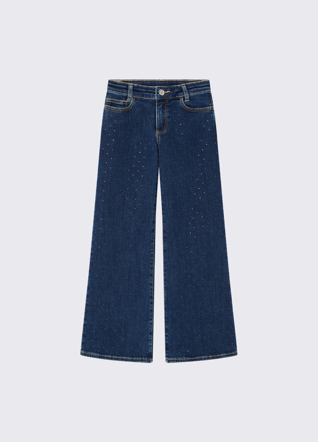 Straight jeans with embellishments dark blue denim Liu Jo - large image number 2