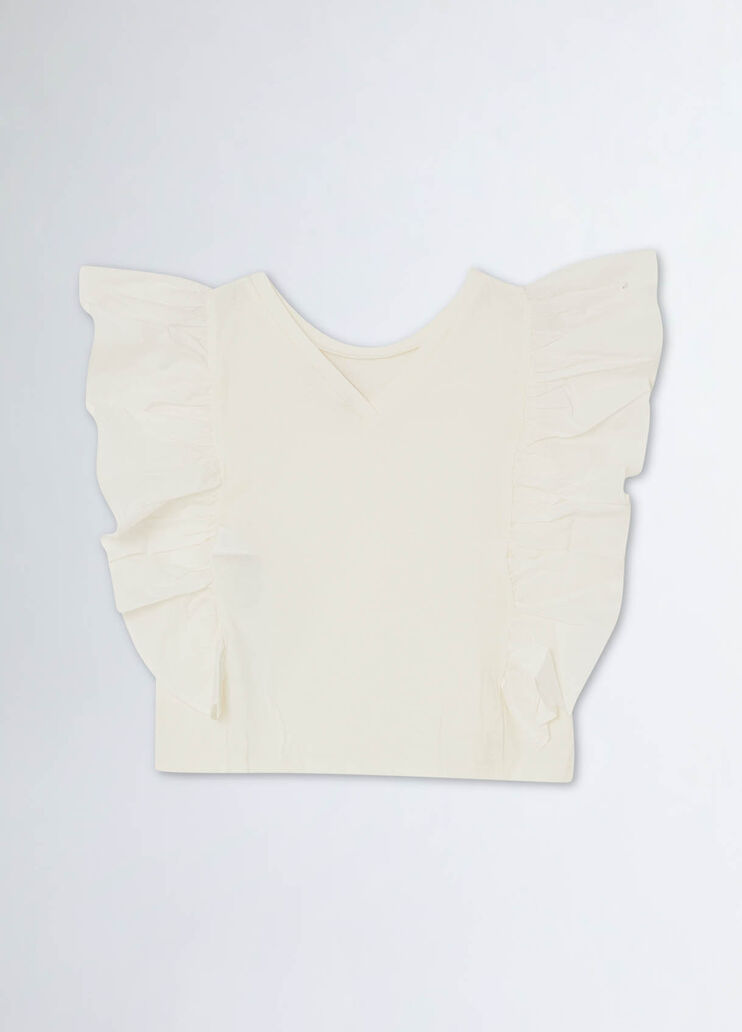 Poplin top with flounces white Liu Jo - medium Poplin top with flounces white Liu Jo - medium