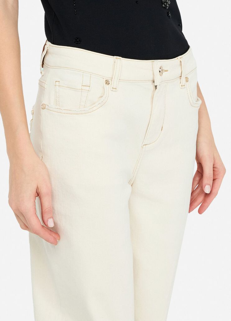 Carrot-fit trousers ecru Liu Jo - large image number 4 Carrot-fit trousers ecru Liu Jo - large image number 4