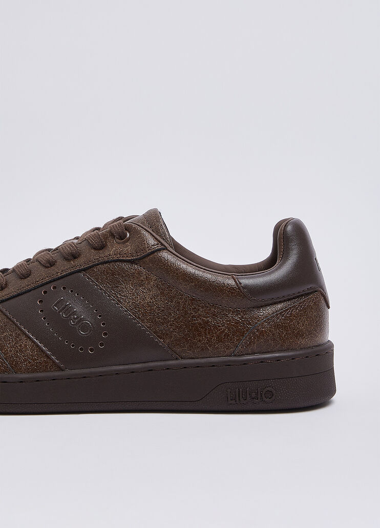 Herrensneaker aus Crackle-Leder braun Liu Jo - medium