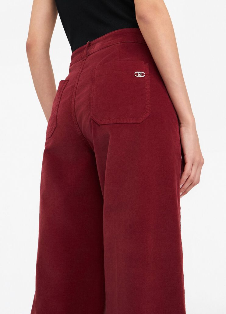 Flared velvet trousers red Liu Jo - large image number 2 Flared velvet trousers red Liu Jo - large image number 2