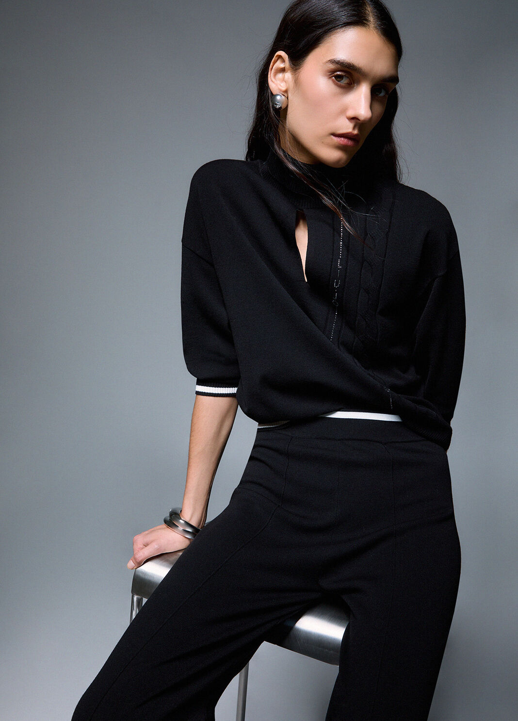 Turtleneck Sweater with Cut-Out black Liu Jo - large image number 3