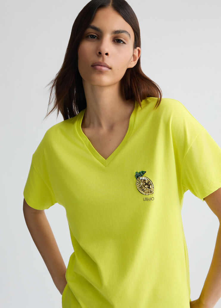 T-shirt with lemon yellow Liu Jo - large image number 2 T-shirt with lemon yellow Liu Jo - large image number 2
