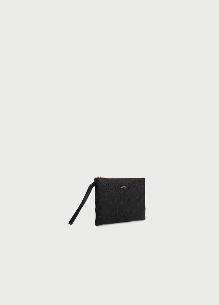 Clutch bag with logo Black Liu Jo - large image number 2