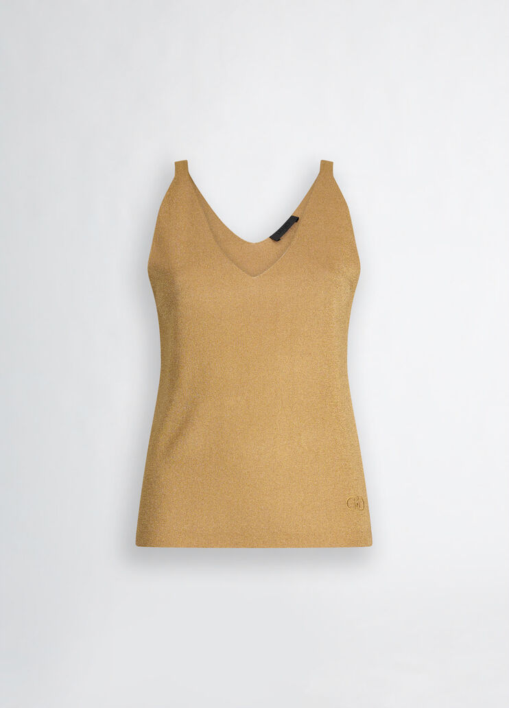 Gold knit top gold-colour Liu Jo - large image number 6 Gold knit top gold-colour Liu Jo - large image number 6