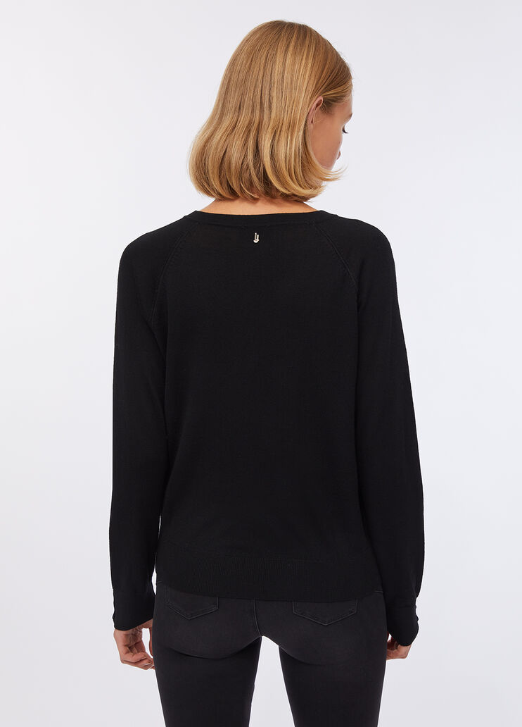 Jersey de lana con encaje negro Liu Jo - large image number 1 Jersey de lana con encaje negro Liu Jo - large image number 1