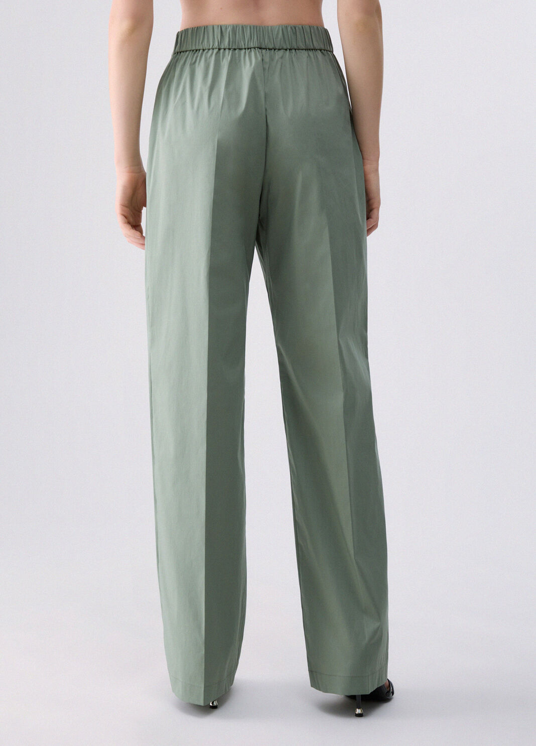 Straight-leg poplin trousers green Liu Jo - large image number 1