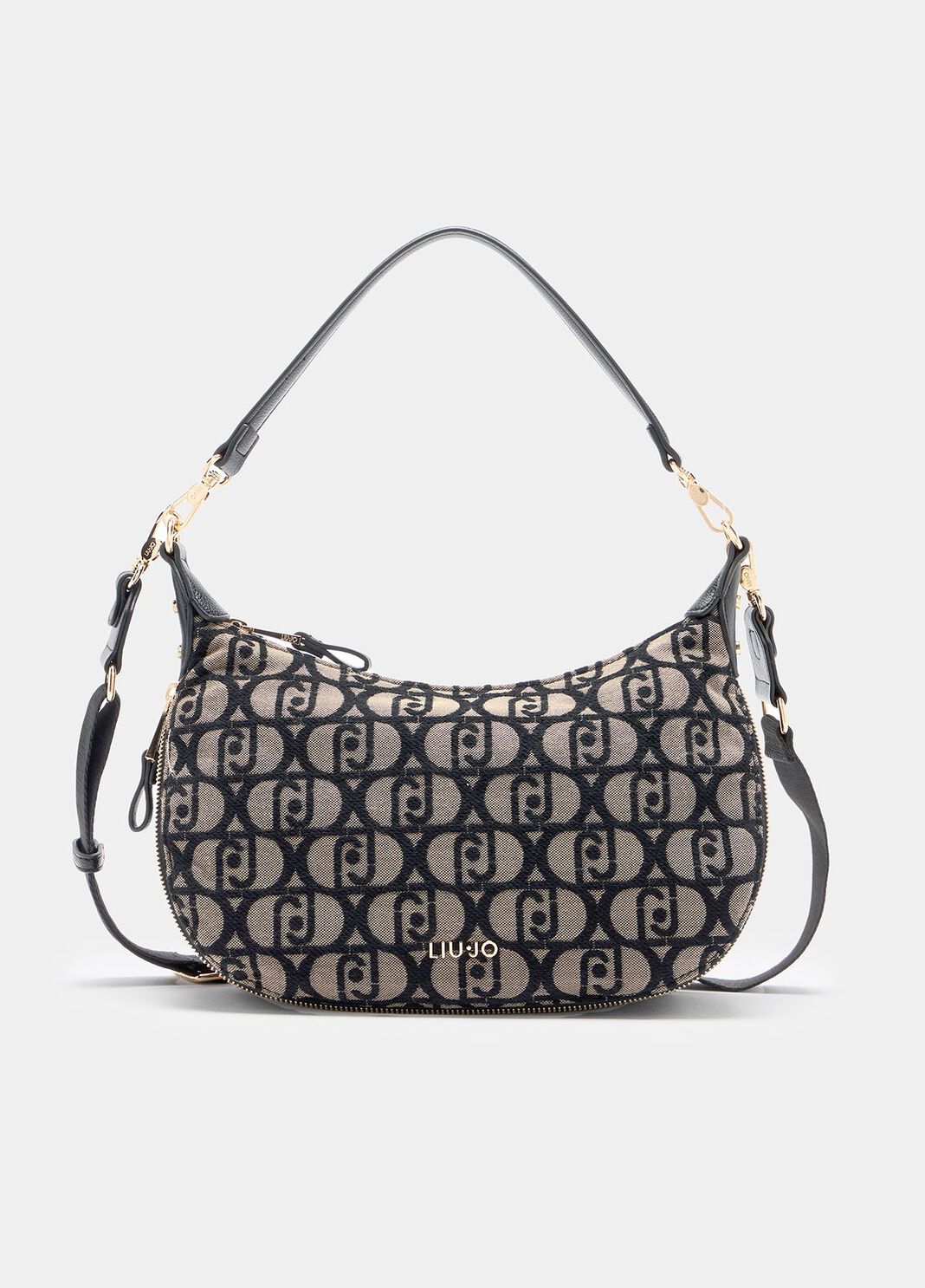 Borsa a spalla media in tessuto jacquard tabacco Liu Jo - large image number 0