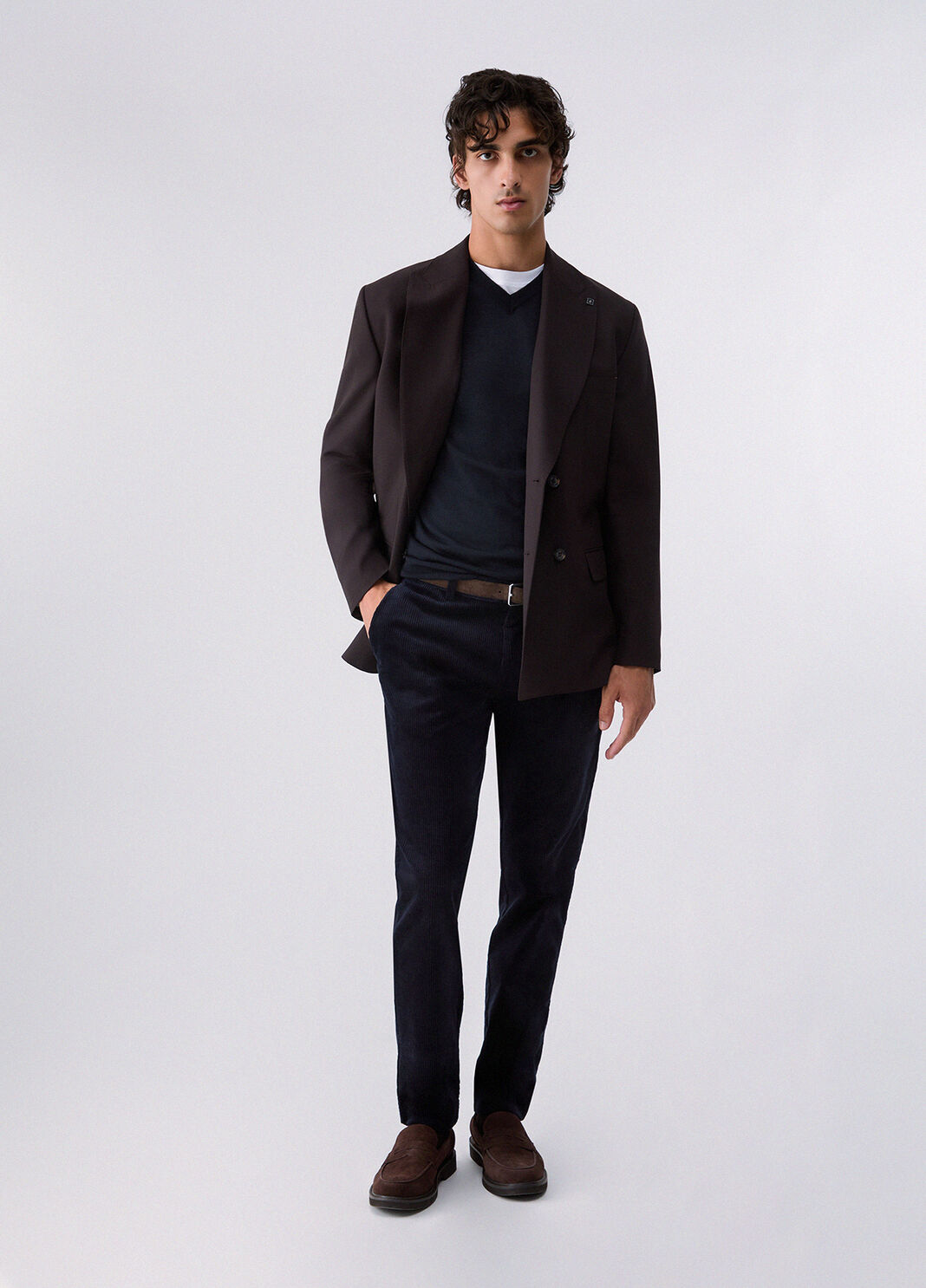 Slim fit velvet trousers dark blue Liu Jo - large image number 5