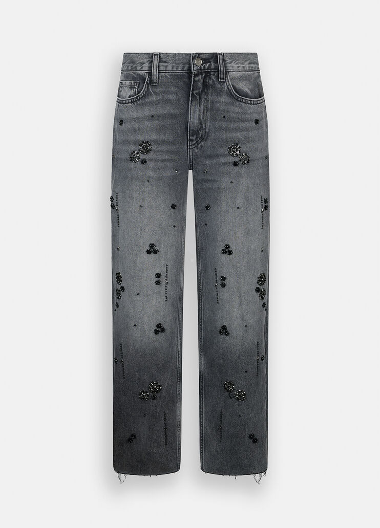 Straight-leg jeans with rhinestones black denim Liu Jo - large image number 6 Straight-leg jeans with rhinestones black denim Liu Jo - large image number 6
