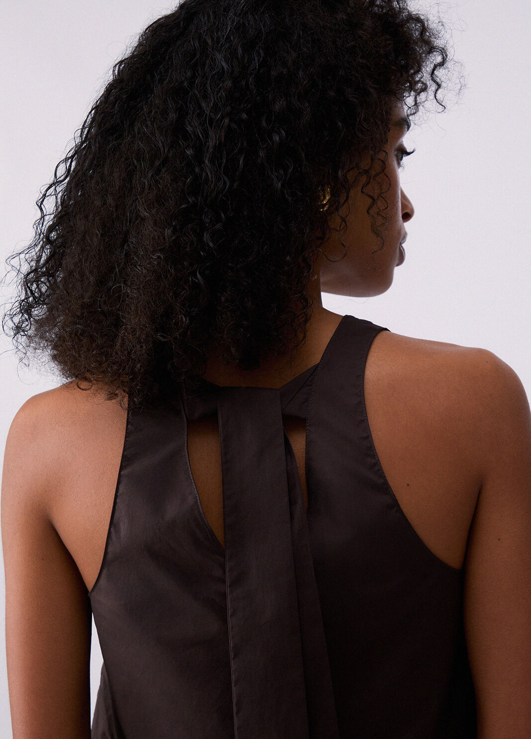 Poplin top with bow dark brown Liu Jo - large image number 5
