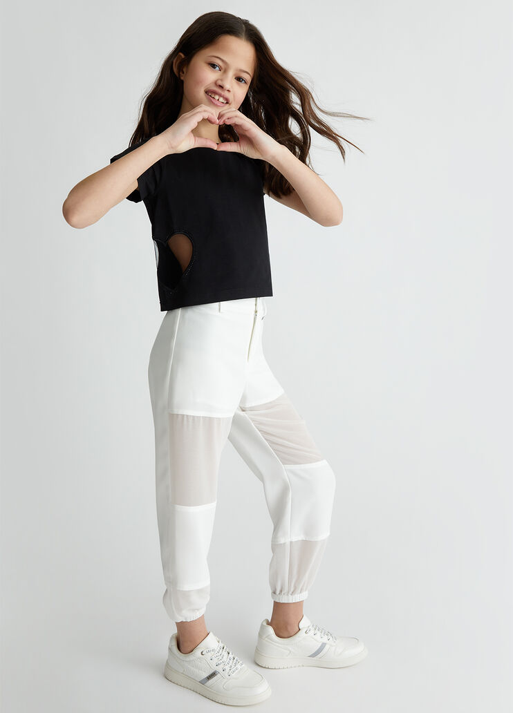 Cotton T-shirt with heart Black Liu Jo - medium Cotton T-shirt with heart Black Liu Jo - medium