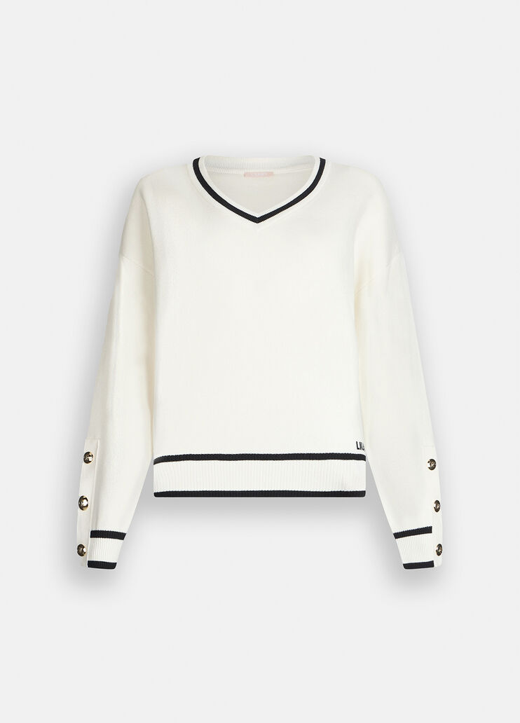 Jersey en mezcla de seda blanco Liu Jo - large image number 6 Jersey en mezcla de seda blanco Liu Jo - large image number 6