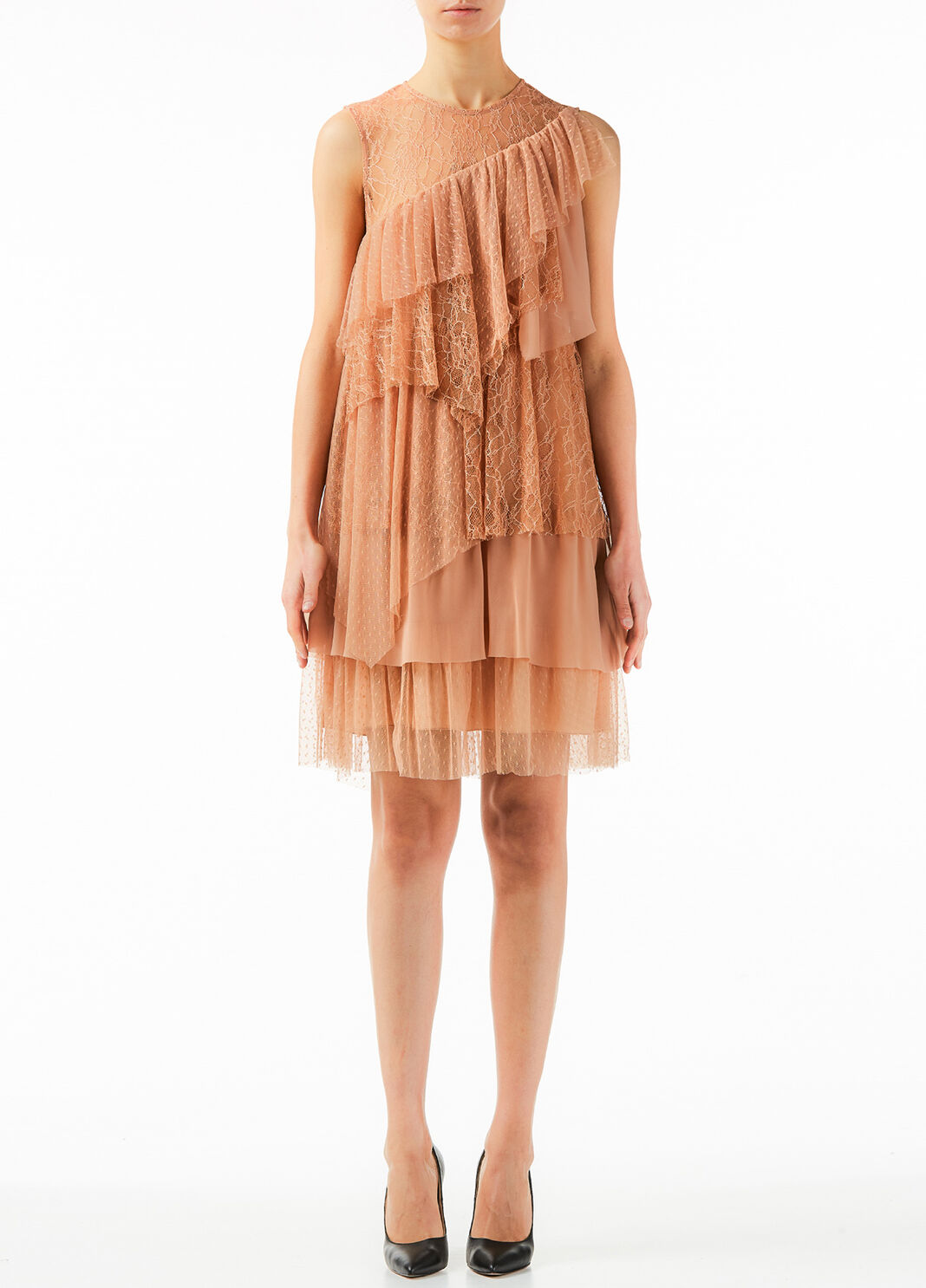 Robe courte en mousseline et tulle Cannelle Liu Jo - large image number 0