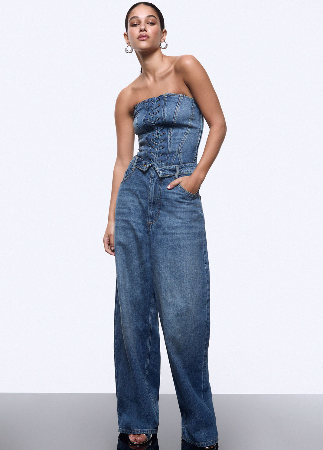 Bustier-Top aus Denim Denimblau Liu Jo - large image number 5