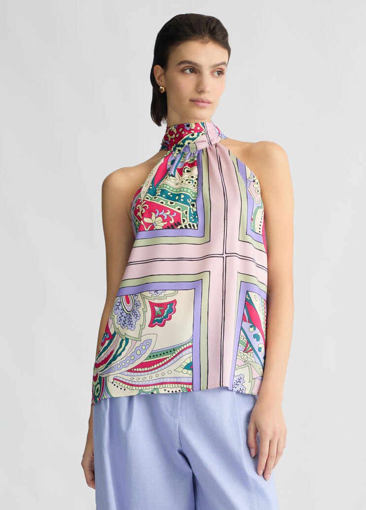 Printed satin top foulard print Liu Jo - medium Printed satin top foulard print Liu Jo - medium
