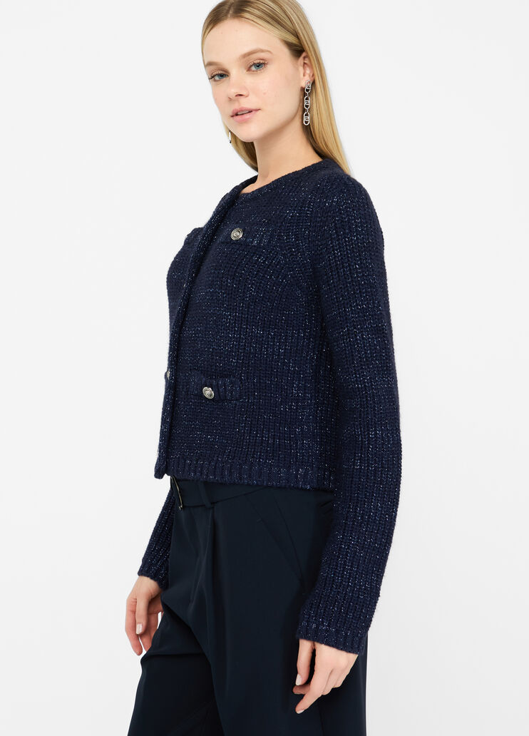 Alpaca and wool blend cardigan dark blue Liu Jo - large image number 3