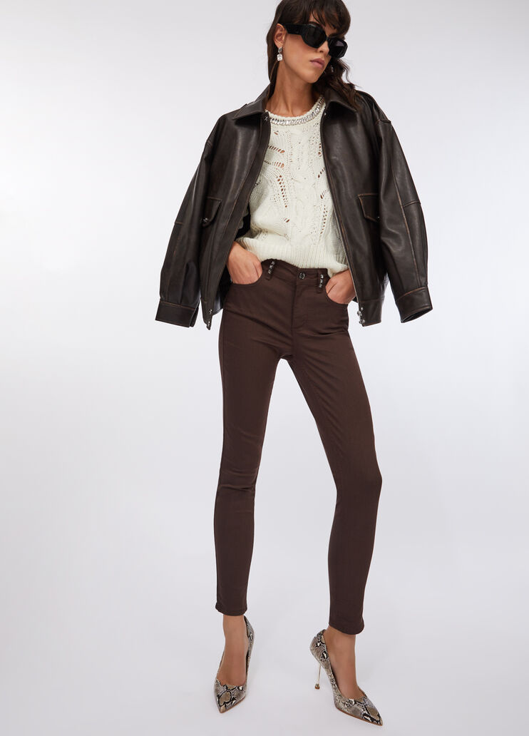 Lochmusterpullover mit Schmucksteinen Wollwei&szlig; Liu Jo - large image number 4