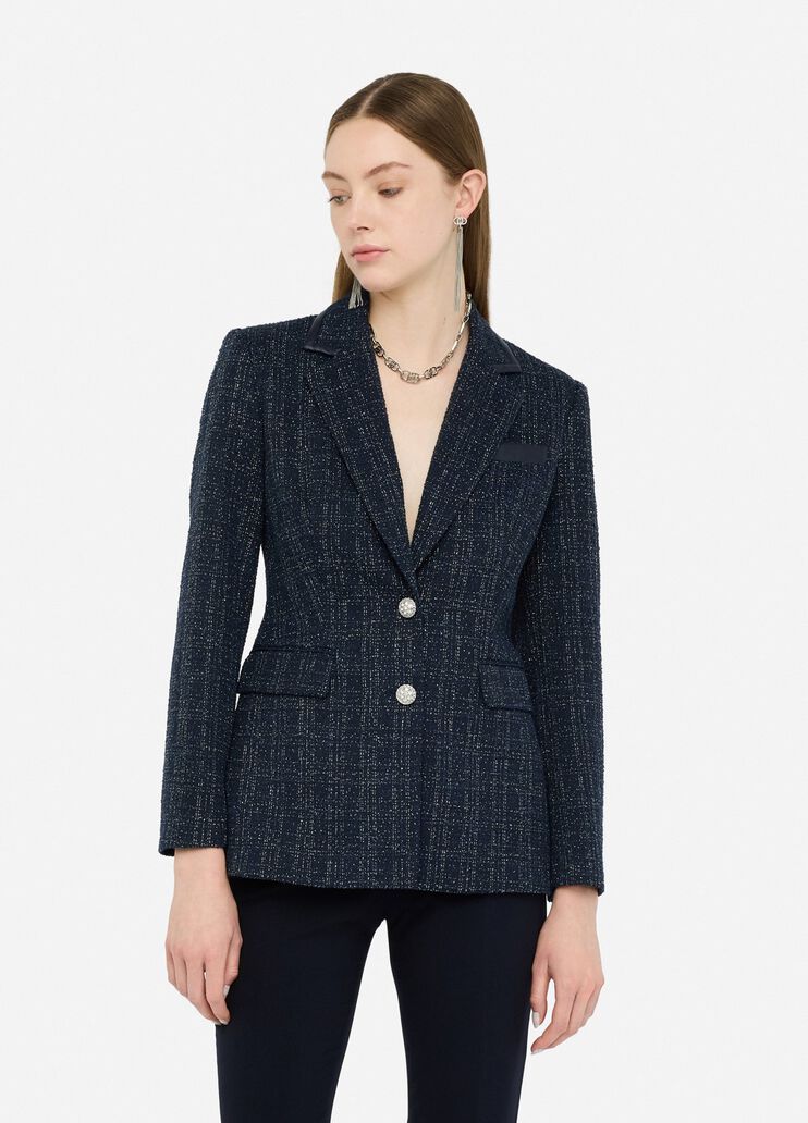 Eleganter Bouclé-Blazer Dunkelblau Liu Jo - medium Eleganter Bouclé-Blazer Dunkelblau Liu Jo - medium
