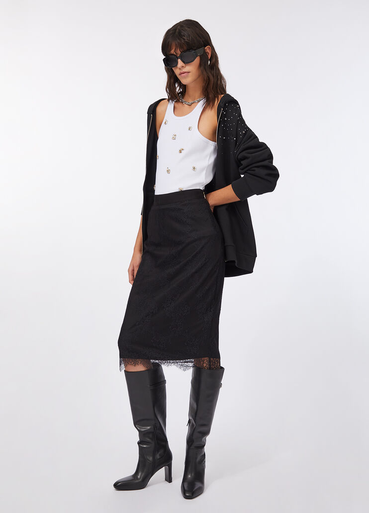 Top with bejewelled appliqués white Liu Jo - large image number 5