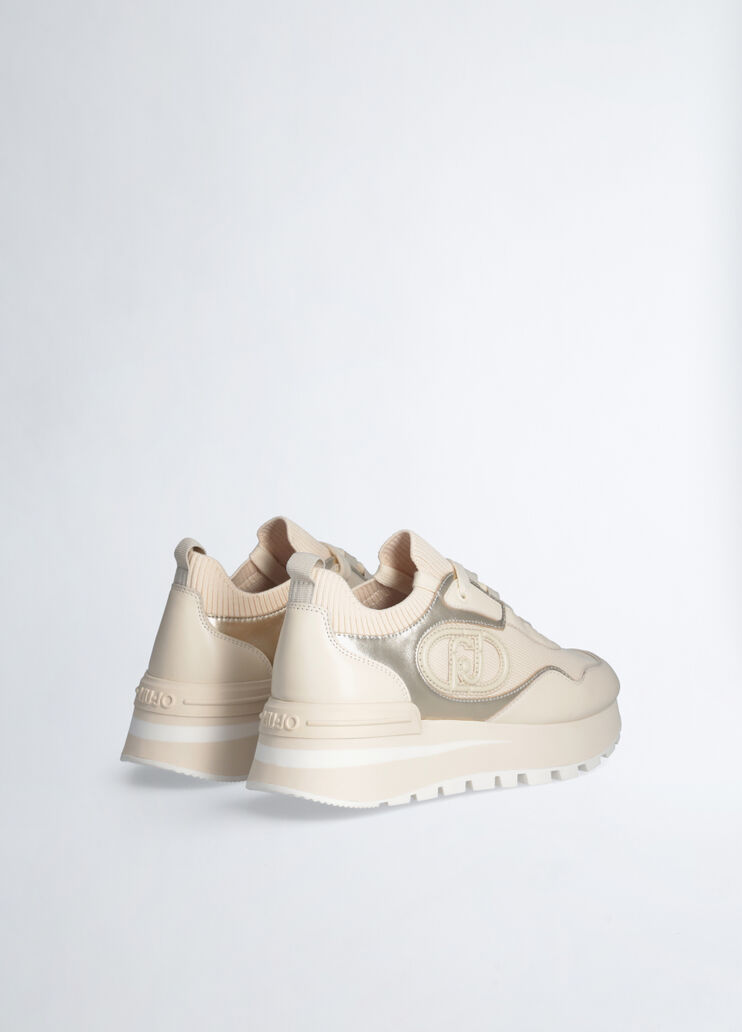 Leather platform sneakers ivory Liu Jo - large image number 3 Leather platform sneakers ivory Liu Jo - large image number 3