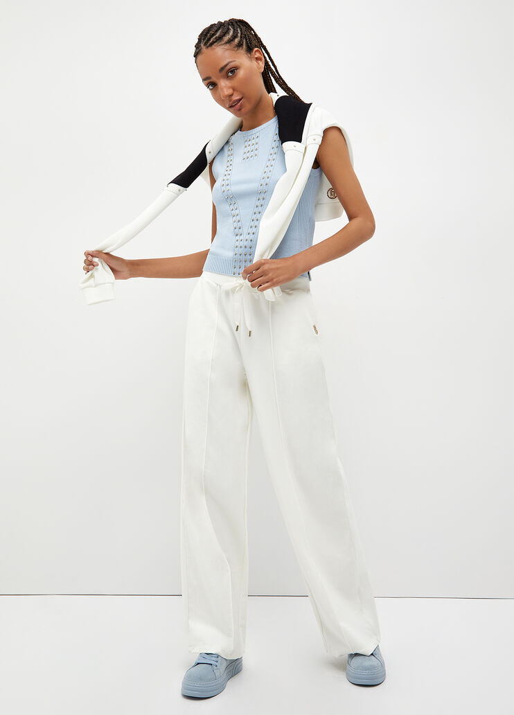 Eco-friendly top with studs light blue Liu Jo - look Eco-friendly top with studs light blue Liu Jo - look