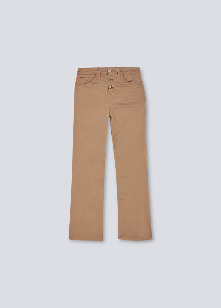 Bootcut trousers with jewel buttons camel Liu Jo - large image number 4