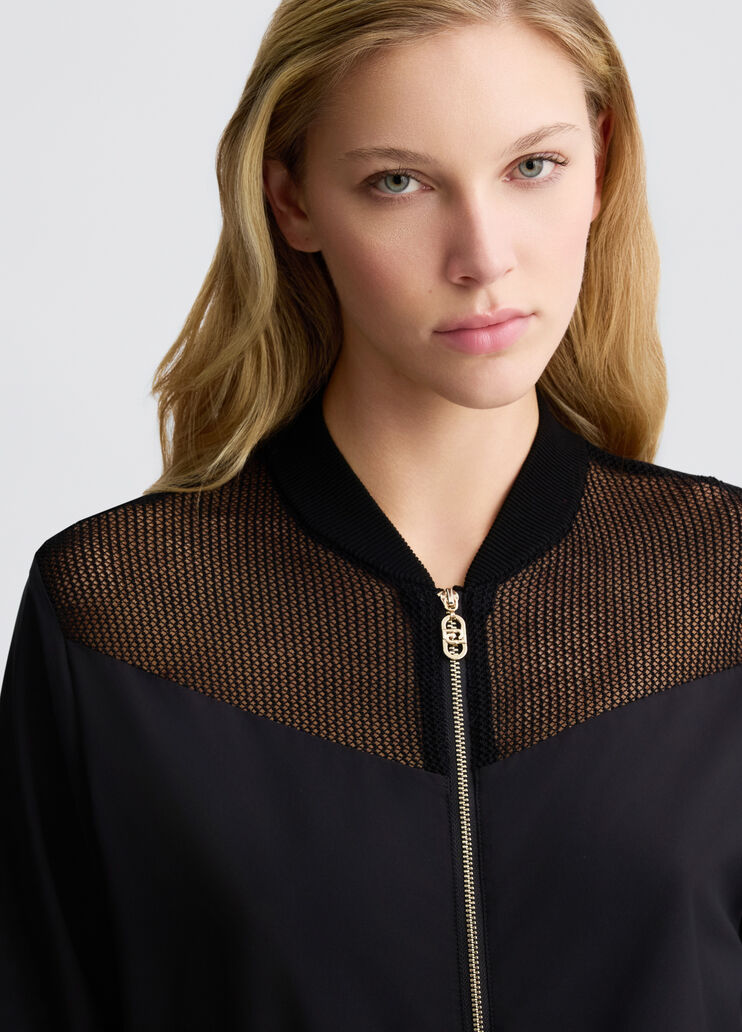 Black sweatshirt with mesh inserts black Liu Jo - large image number 2 Black sweatshirt with mesh inserts black Liu Jo - large image number 2