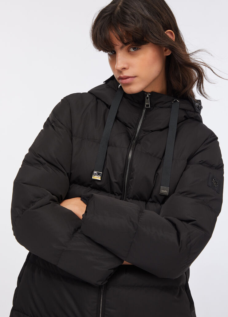 Down jacket with bejewelled embroidery black Liu Jo - large image number 4