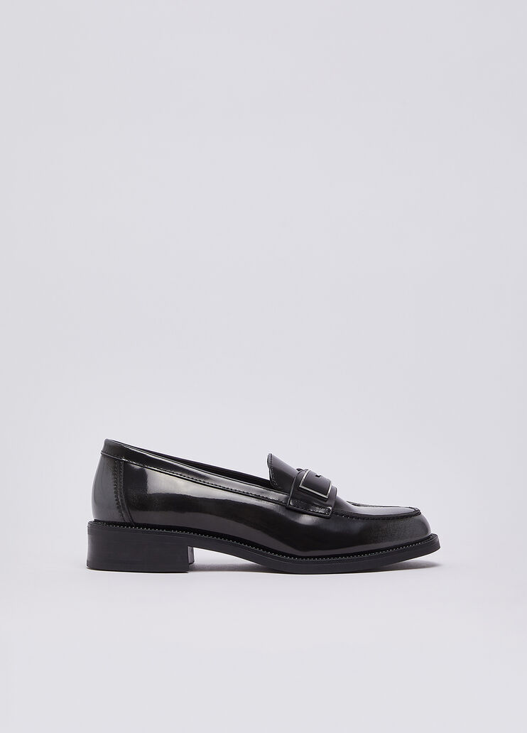 Brushed Leather Loafers black/grey Liu Jo - medium