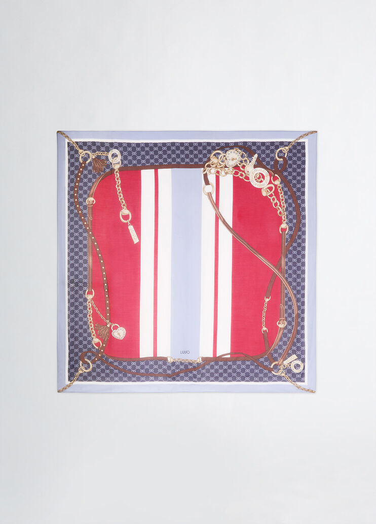 Printed foulard blue Liu Jo - large image number 2 Printed foulard blue Liu Jo - large image number 2