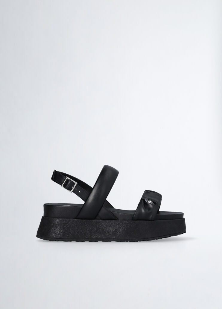 Sandalias con plataforma y pedrer&iacute;a negro Liu Jo - medium